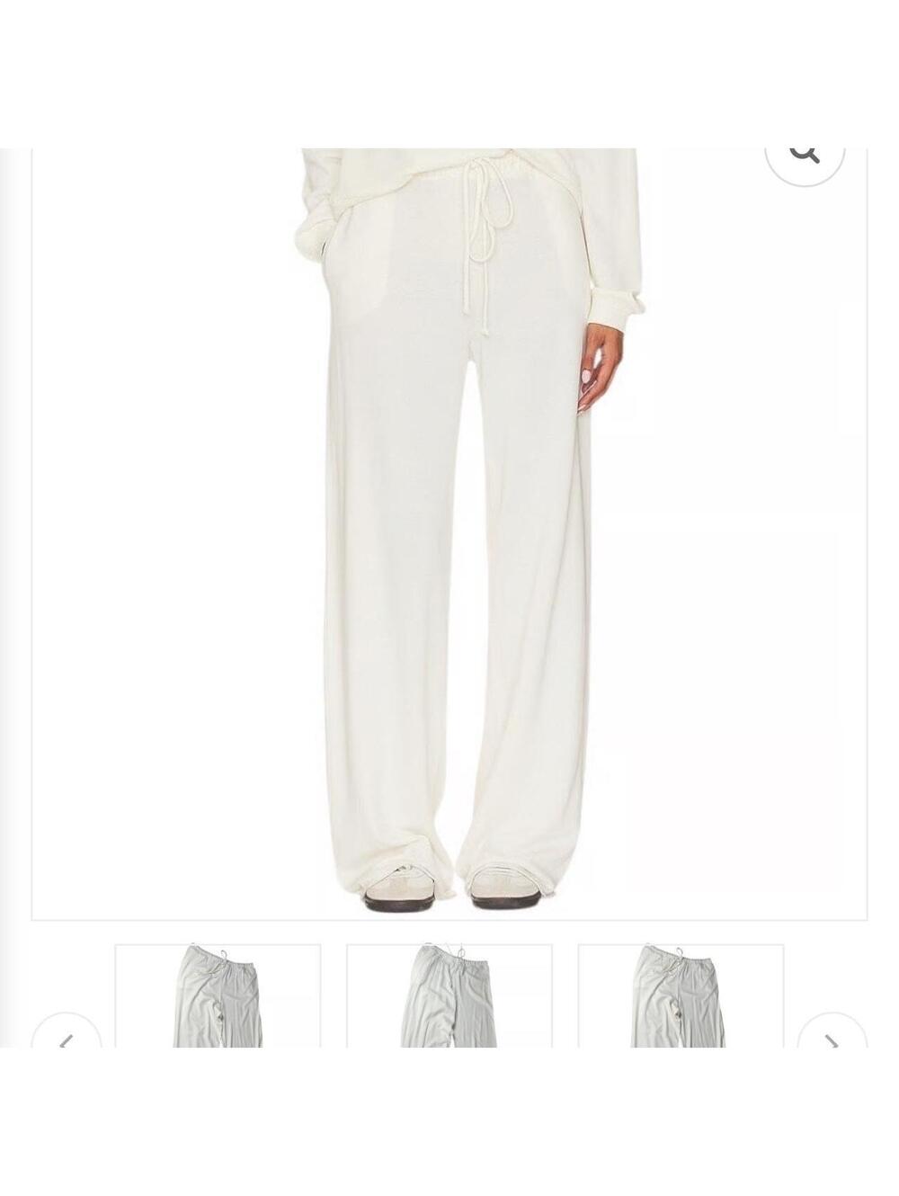 Lanston Porter wide leg white sweatpants